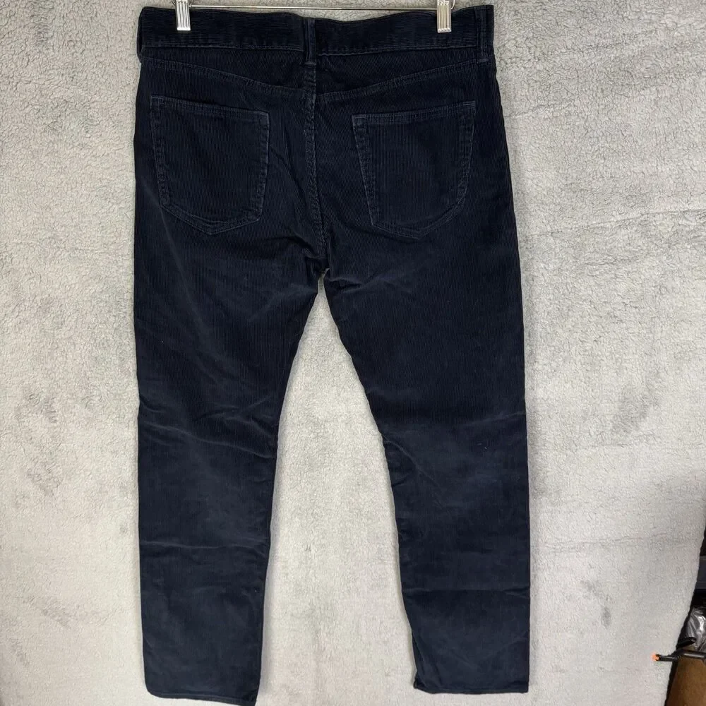 S Banana Republic Corduroy Pants Mens 32x32 Blue Straight Fit Dress Chino‎ Pima